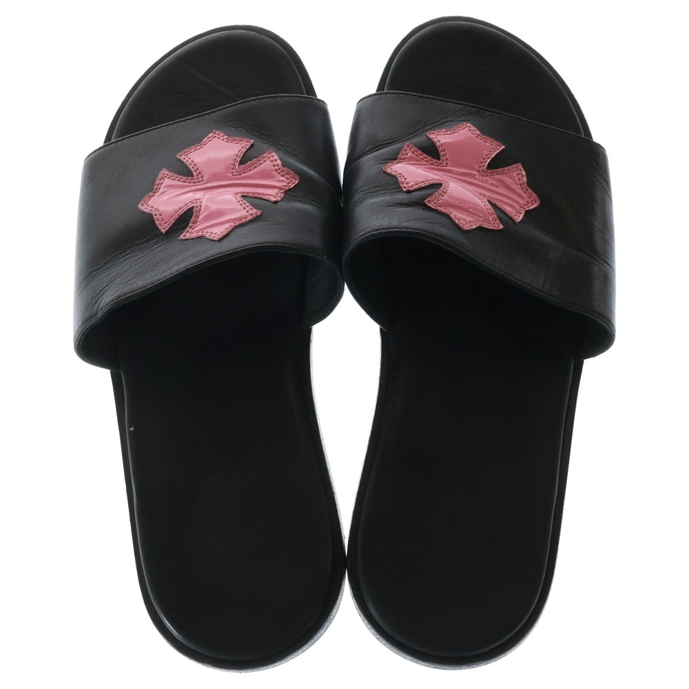 CHROME HEARTS(クロムハーツ) CH SLIDE LEATHER CHプラスパッチ レザーサンダル シューズ ブラック