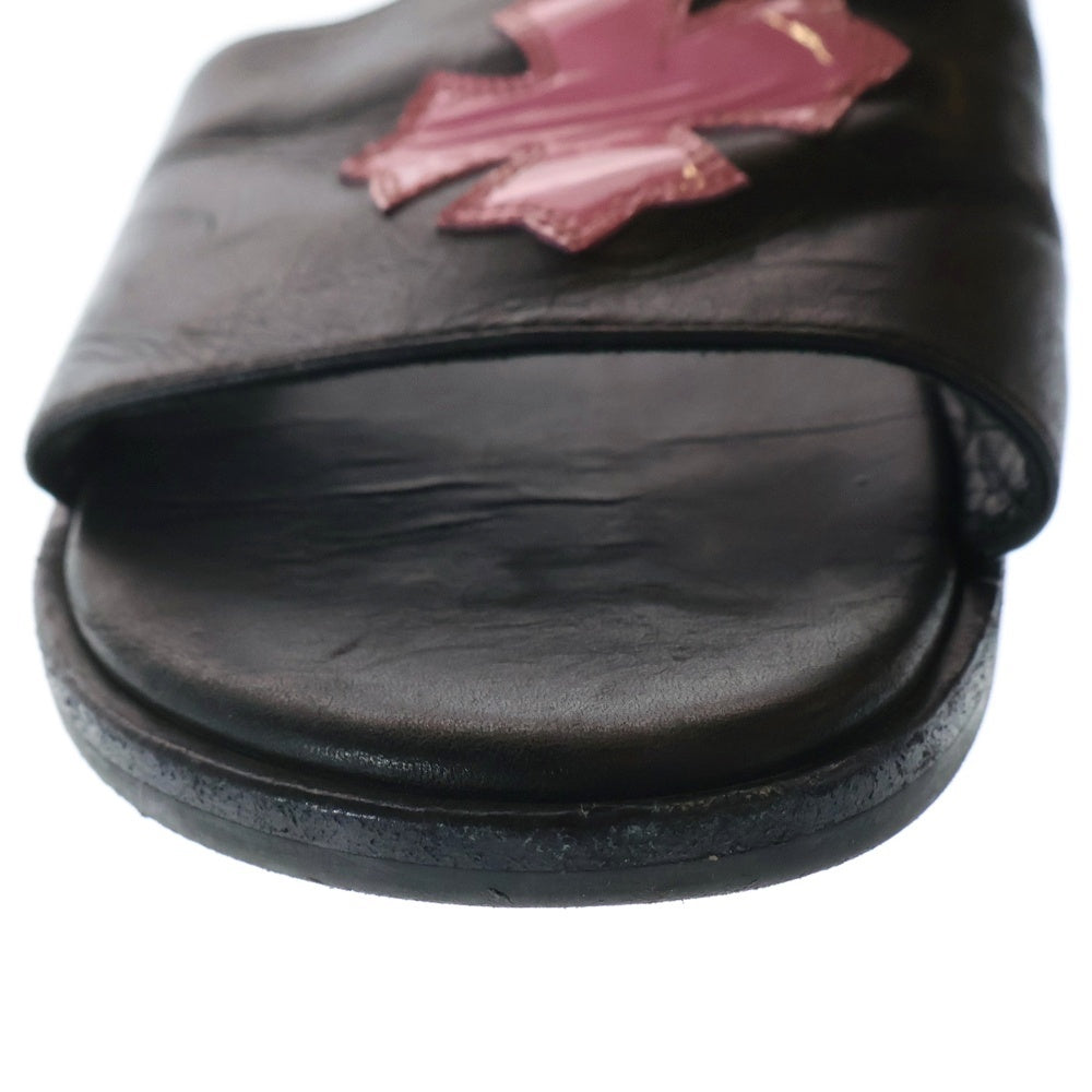 CHROME HEARTS(クロムハーツ) CH SLIDE LEATHER CHプラスパッチ レザーサンダル シューズ ブラック