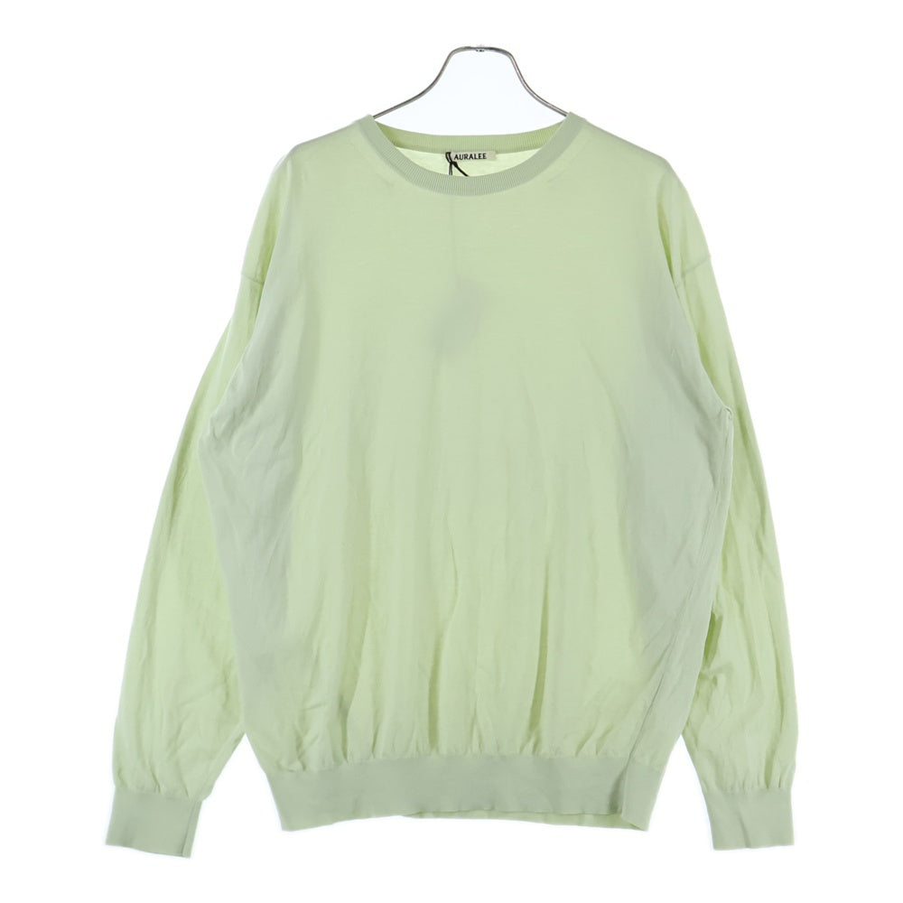AURALEE(オーラリー) 25SS クルーネック ニットセーター ライトグリーン A25SP01KA