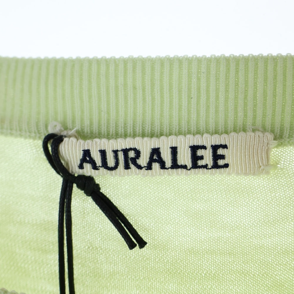 AURALEE(オーラリー) 25SS クルーネック ニットセーター ライトグリーン A25SP01KA