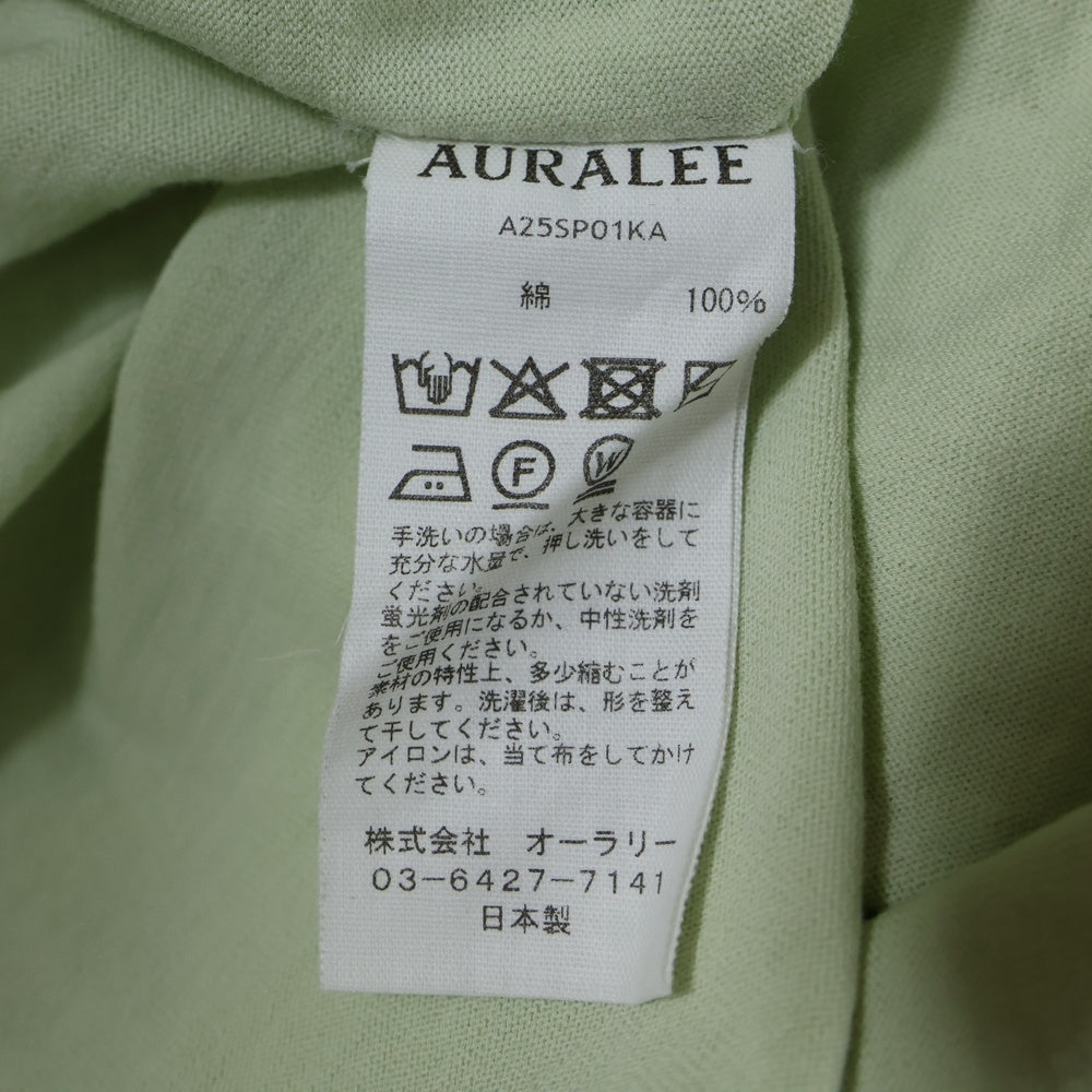 AURALEE(オーラリー) 25SS クルーネック ニットセーター ライトグリーン A25SP01KA