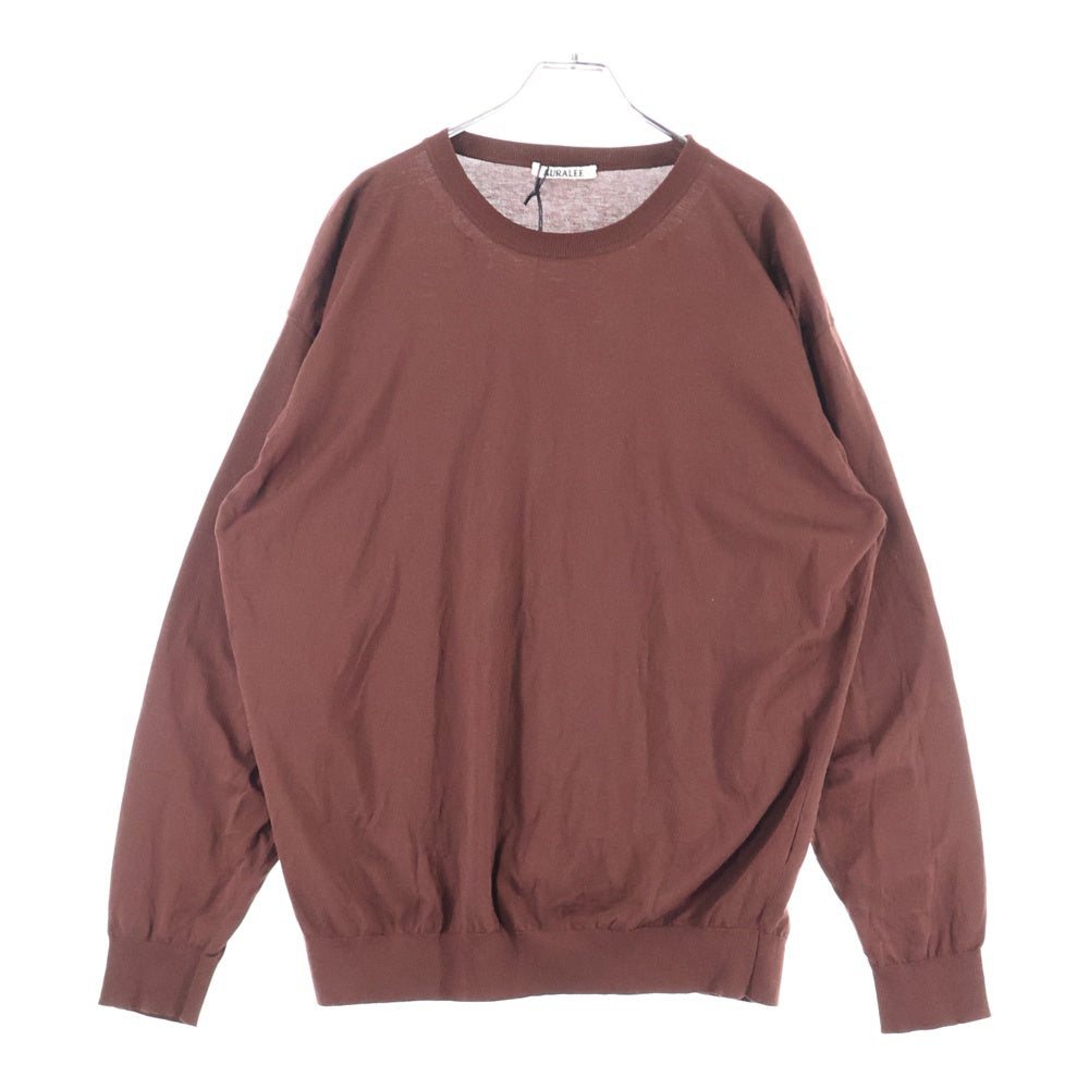 AURALEE(オーラリー) 25SS クルーネック ニットセーター ブラウン A25SP01KA