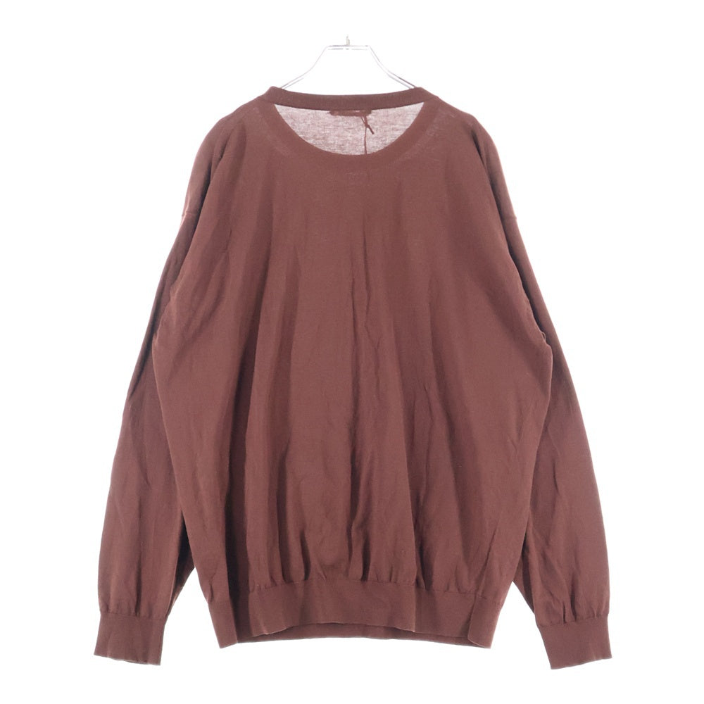 AURALEE(オーラリー) 25SS クルーネック ニットセーター ブラウン A25SP01KA