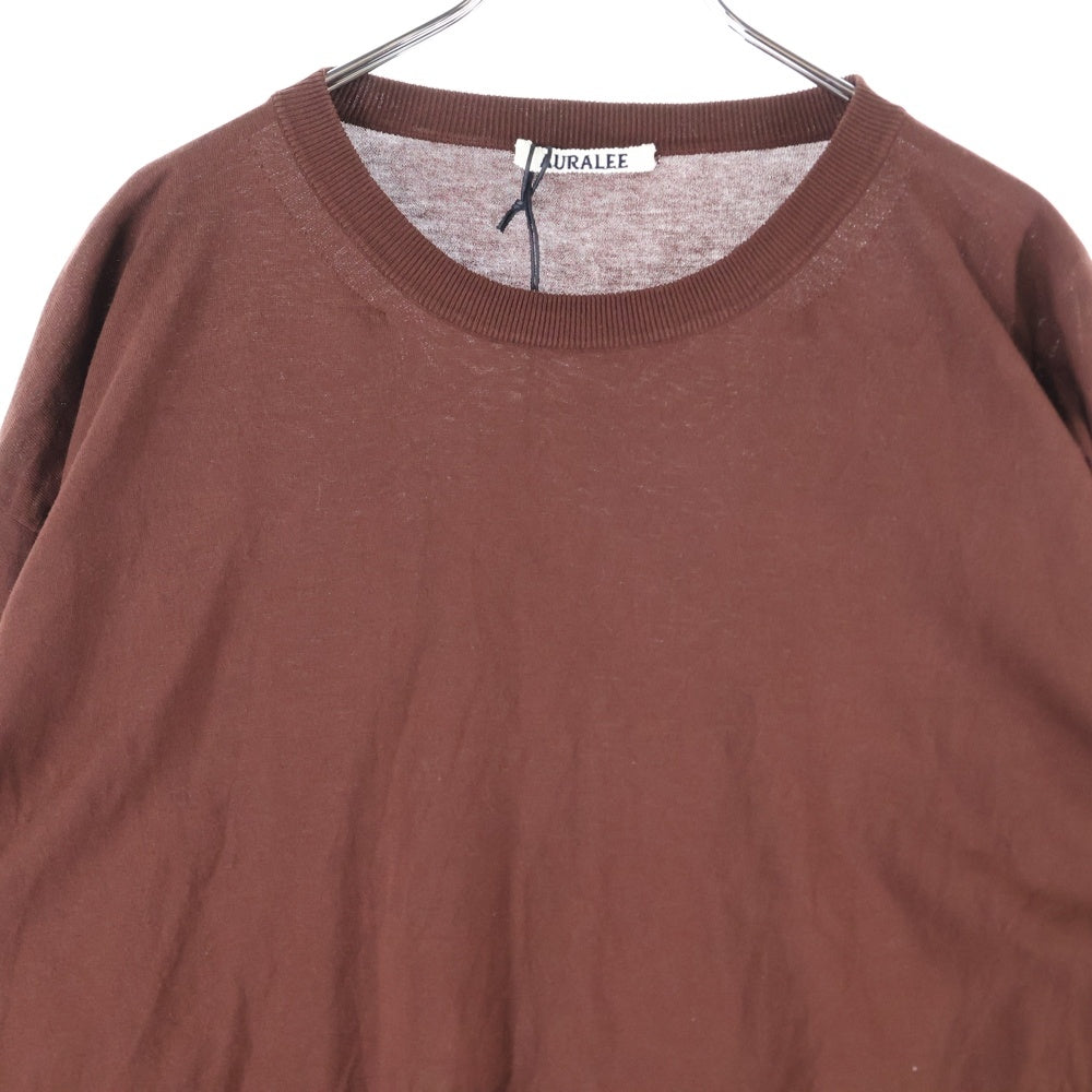 AURALEE(オーラリー) 25SS クルーネック ニットセーター ブラウン A25SP01KA