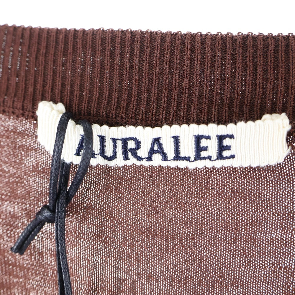 AURALEE(オーラリー) 25SS クルーネック ニットセーター ブラウン A25SP01KA