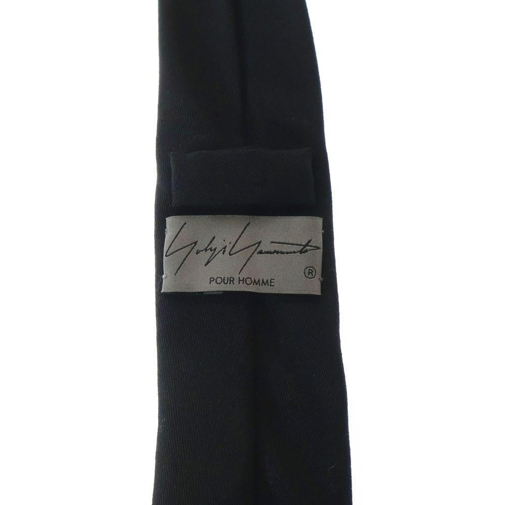 Yohji Yamamoto POUR HOMME(ヨウジヤマモト プールオム) エンブロイダリー ネクタイ ブラック