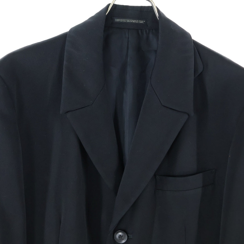 Yohji Yamamoto(ヨウジヤマモト) SMOKING NO? バックロゴ ロングコート テーラードジャケット HR-J55-119 ブラック