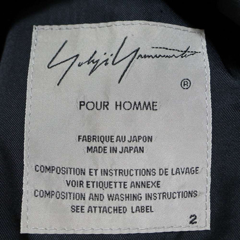 Yohji Yamamoto(ヨウジヤマモト) SMOKING NO? バックロゴ ロングコート テーラードジャケット HR-J55-119 ブラック