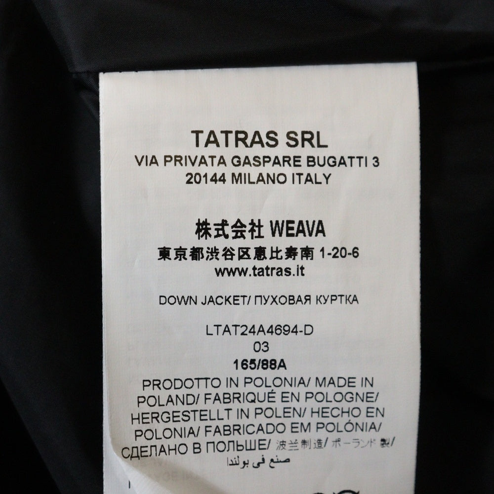 TATRAS(タトラス) 24AW POLITEAMA ロゴワッペン ダウンコート アウター ブラック LTAT24A4694-D