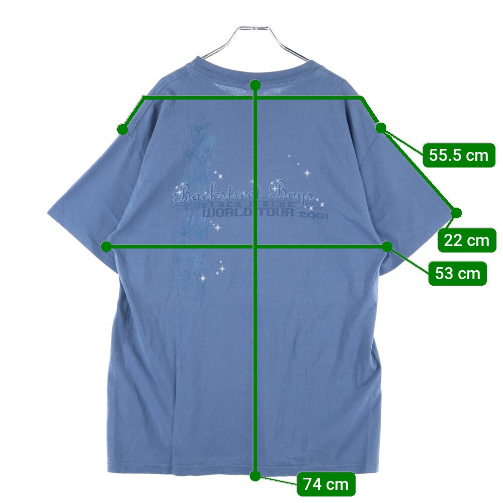 VINTAGE(ヴィンテージ) 00S BACK STREET BOYS TOUT T-shirt バックストリートボーイズ ツアー 両面プリント 半袖Tシャツ カットソー ブルー