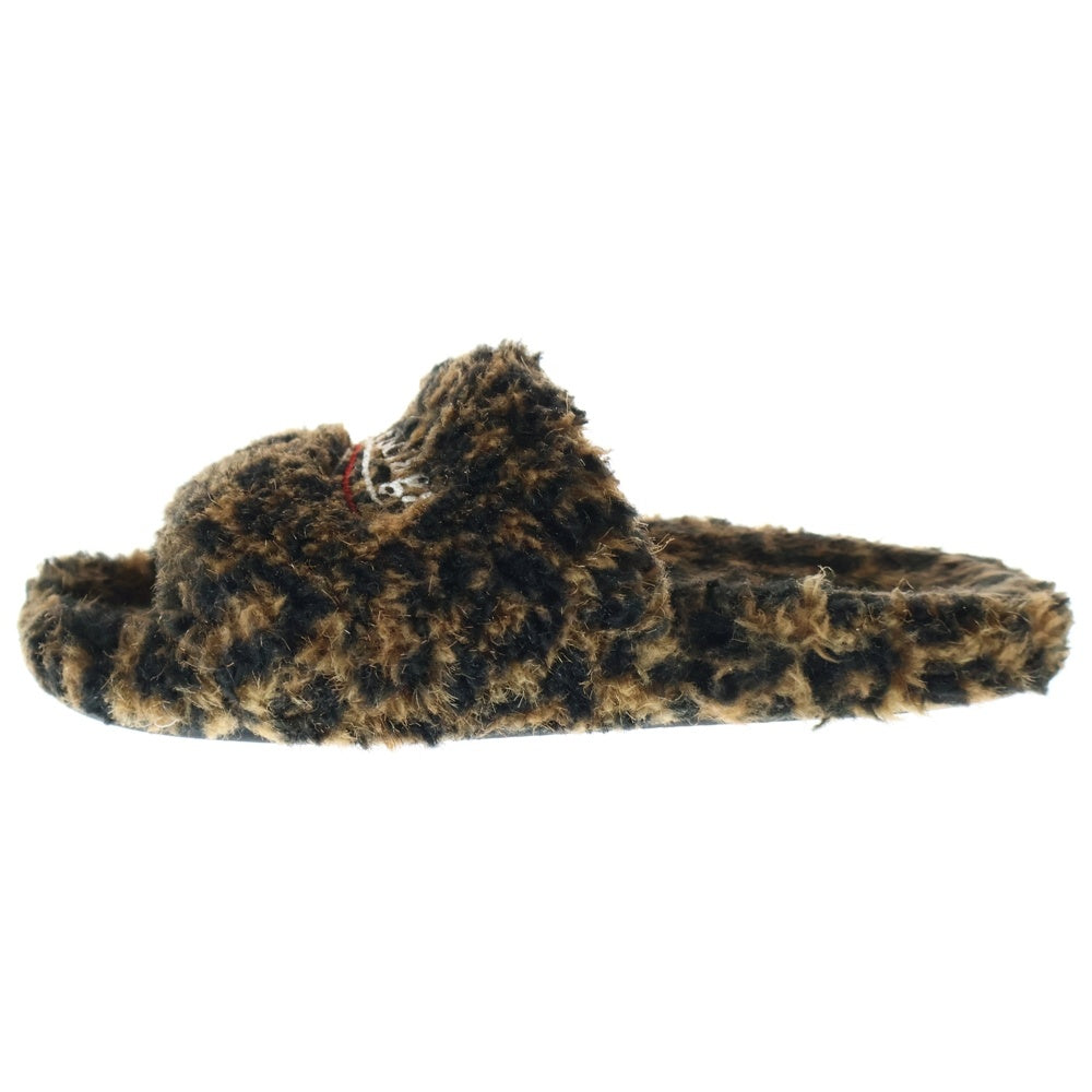 BALENCIAGA(バレンシアガ) FURRY SLIDE フェイクファーレオパード サンダル ブラウン