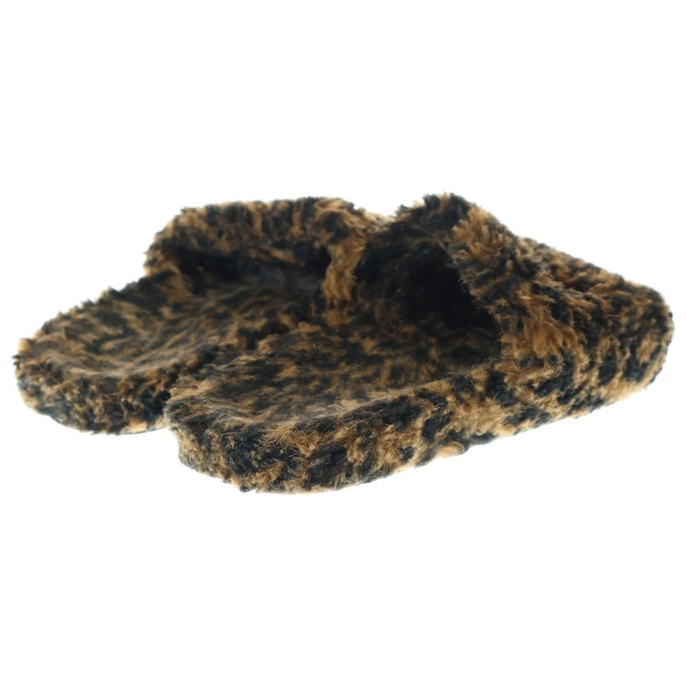 BALENCIAGA(バレンシアガ) FURRY SLIDE フェイクファーレオパード サンダル ブラウン