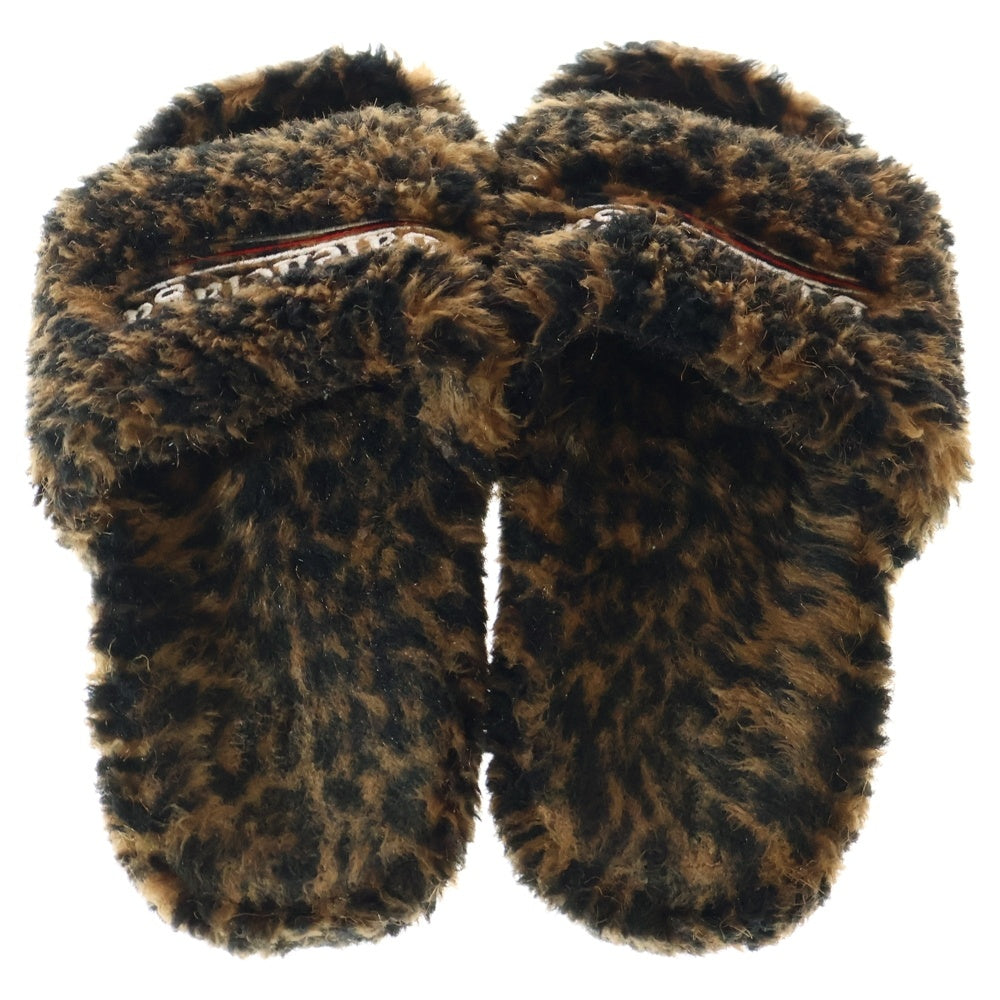 BALENCIAGA(バレンシアガ) FURRY SLIDE フェイクファーレオパード サンダル ブラウン