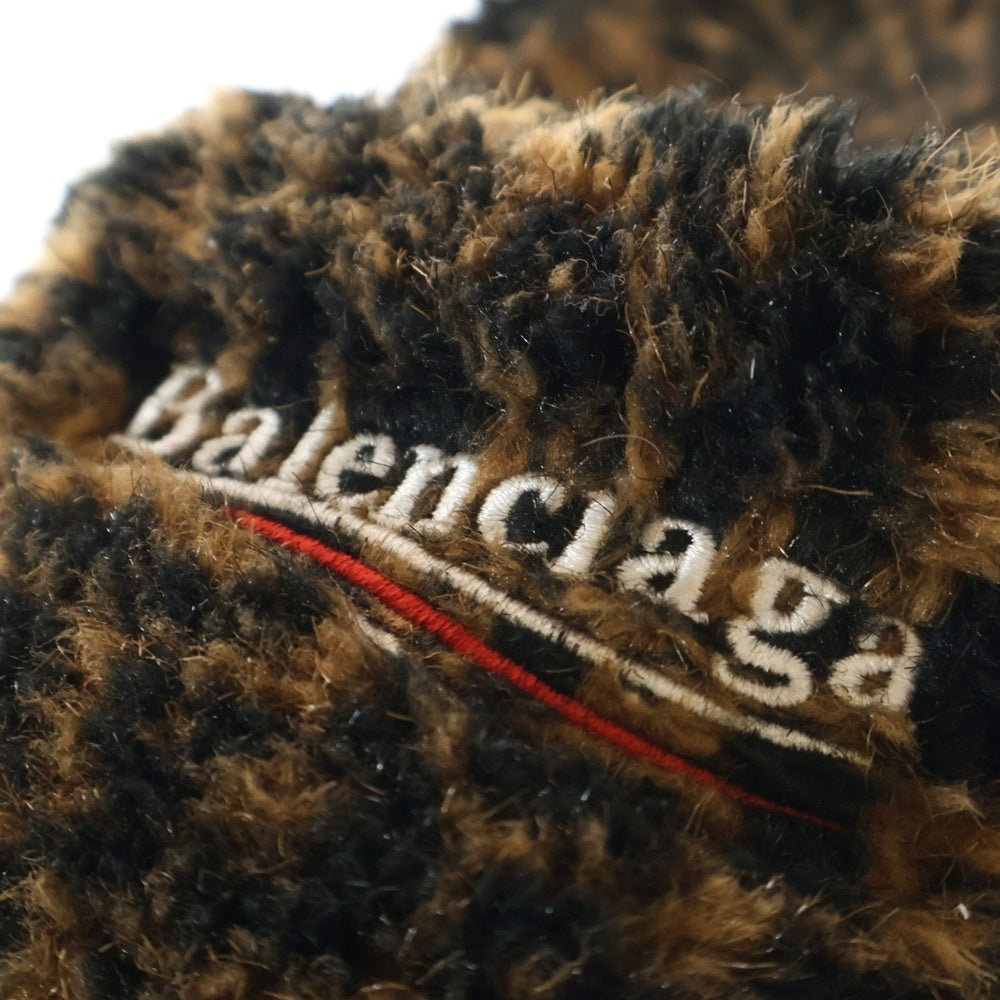 BALENCIAGA(バレンシアガ) FURRY SLIDE フェイクファーレオパード サンダル ブラウン