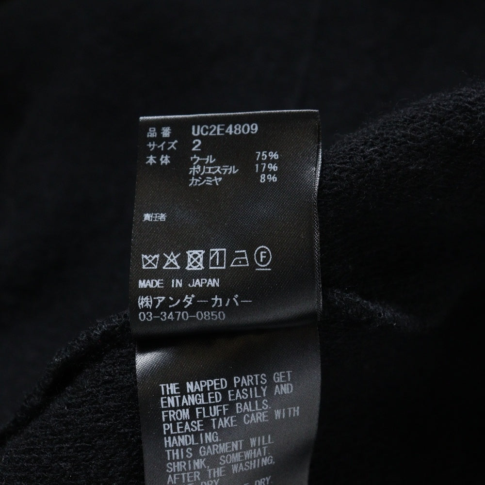 UNDERCOVER(アンダーカバー) 25AW ウールカシミア混パイル フーディ パーカー ブラック UC2E4809
