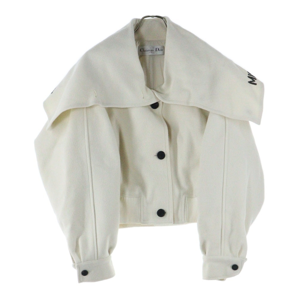 Christian Dior(クリスチャンディオール) 24-25AW Runway Dior Over Size Collar Bomber jacket ランナウェイ オーバーサイズ カラー付き ボンバージャケット アイボリー