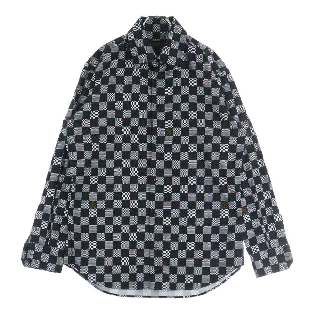 LOUIS VUITTON(ルイヴィトン) ディストーテッド ダミエ 長袖シャツ ブラック RM211 ZYT HKS71W