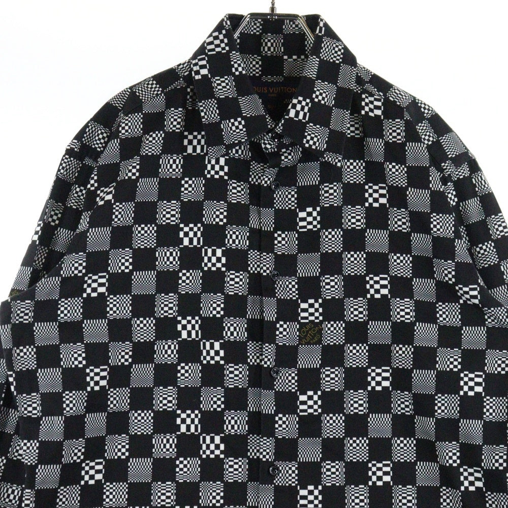 LOUIS VUITTON(ルイヴィトン) ディストーテッド ダミエ 長袖シャツ ブラック RM211 ZYT HKS71W