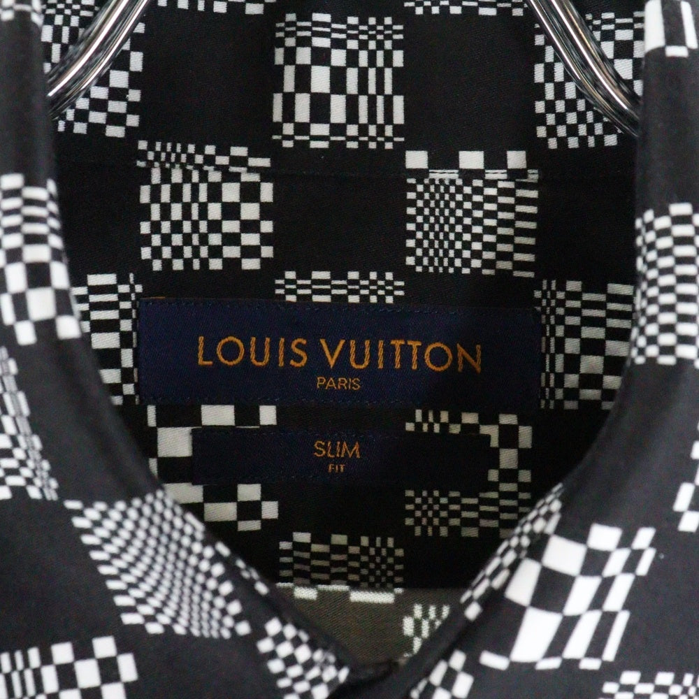 LOUIS VUITTON(ルイヴィトン) ディストーテッド ダミエ 長袖シャツ ブラック RM211 ZYT HKS71W
