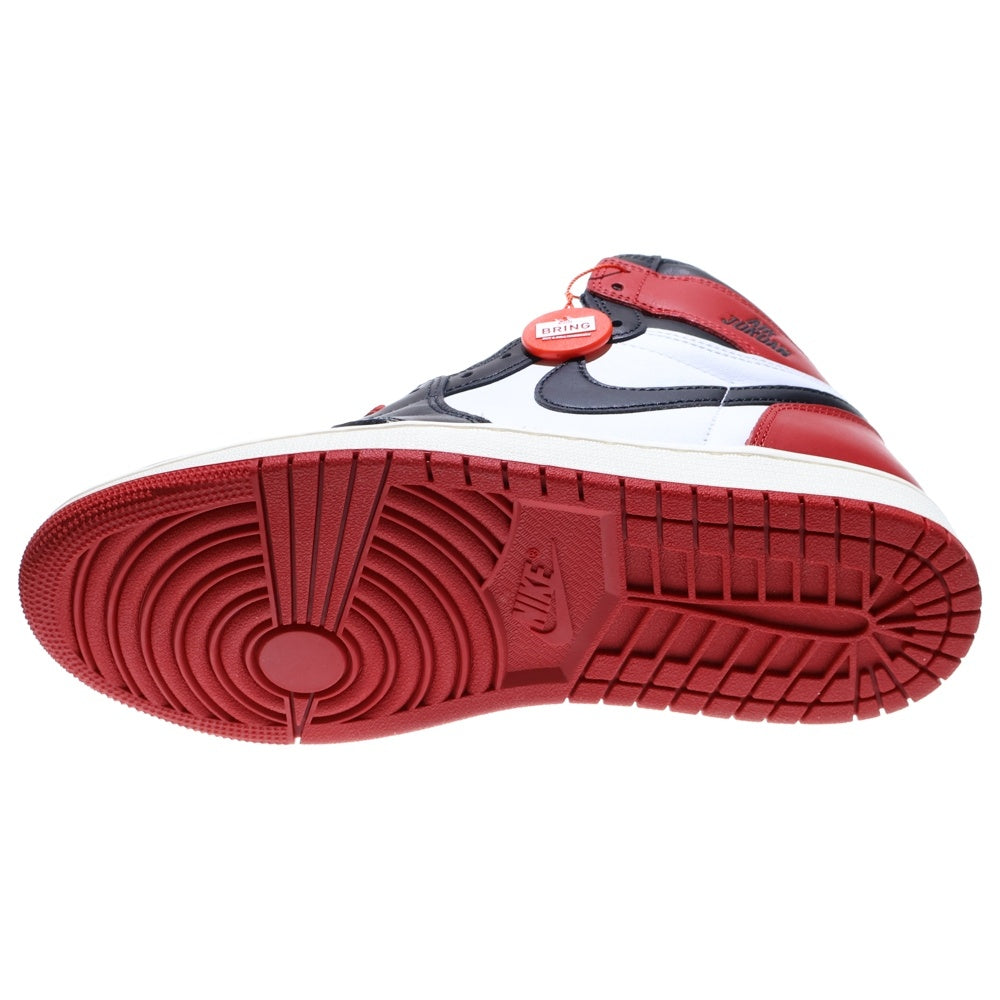 NIKE(ナイキ) AIR JORDAN 1 RETRO HIGH OG エアジョーダン1 レトロ ブラックトゥリイマジンド ハイカットスニーカー ホワイト/ブラック/レッド US8/26cm DZ5485-106