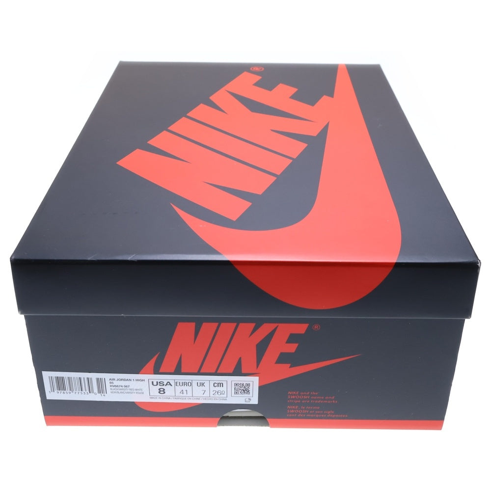 NIKE(ナイキ) AIR JORDAN1 HIGH 85 BRED(2025) HV6674-067 エアジョーダン1 ブレッド ハイカットスニーカー ブラック/レッド US8/26cm