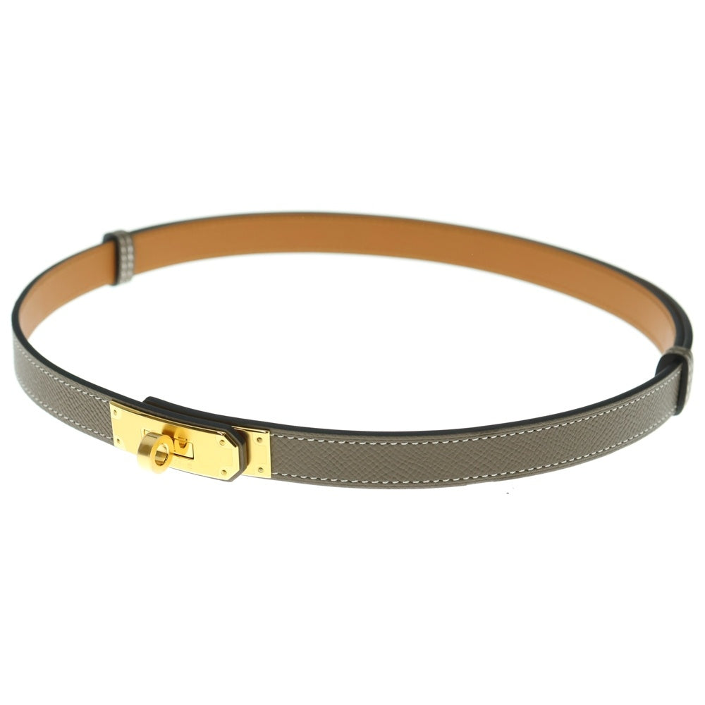 HERMES(エルメス) ケリーベルト18 ヴォーエプソン ゴールド金具 W刻印 レディース エトゥープ ベージュ