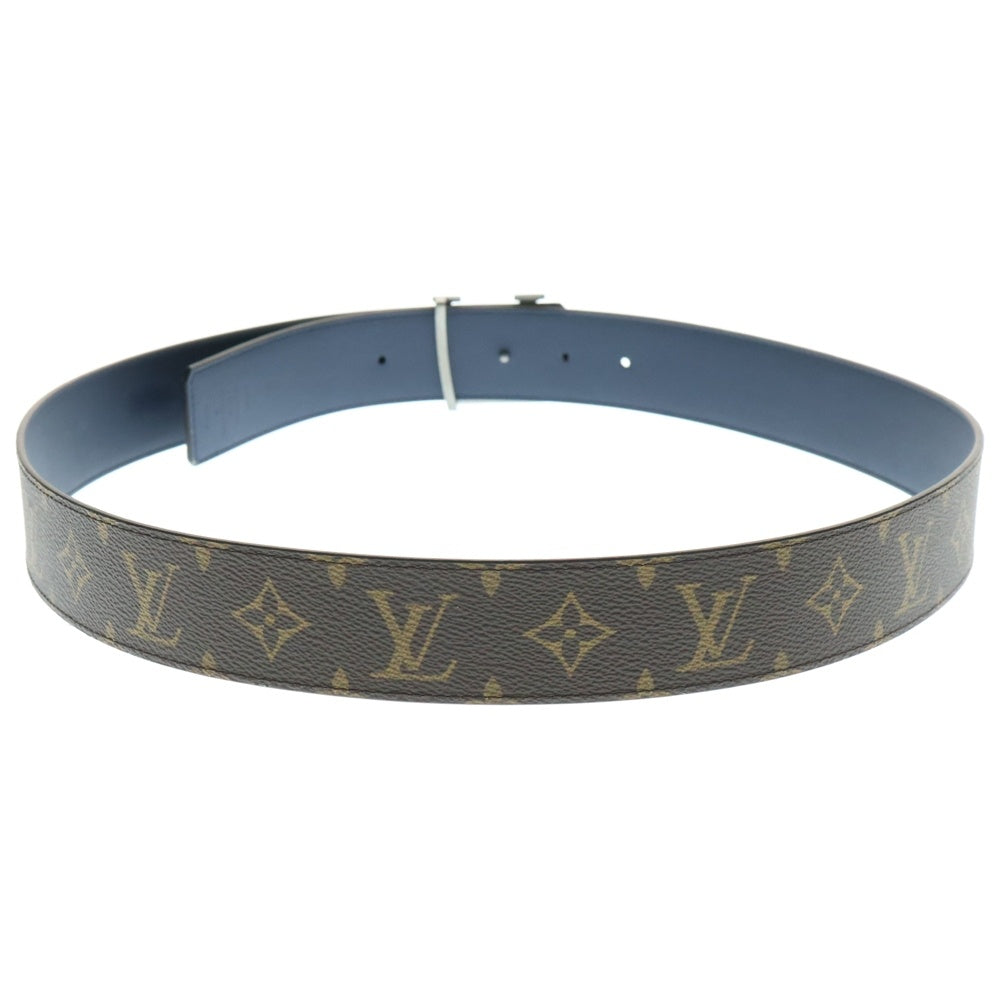 LOUIS VUITTON(ルイヴィトン) LVロゴバックル モノグラム リバーシブル レザーベルト ブラウン/ネイビー M0635
