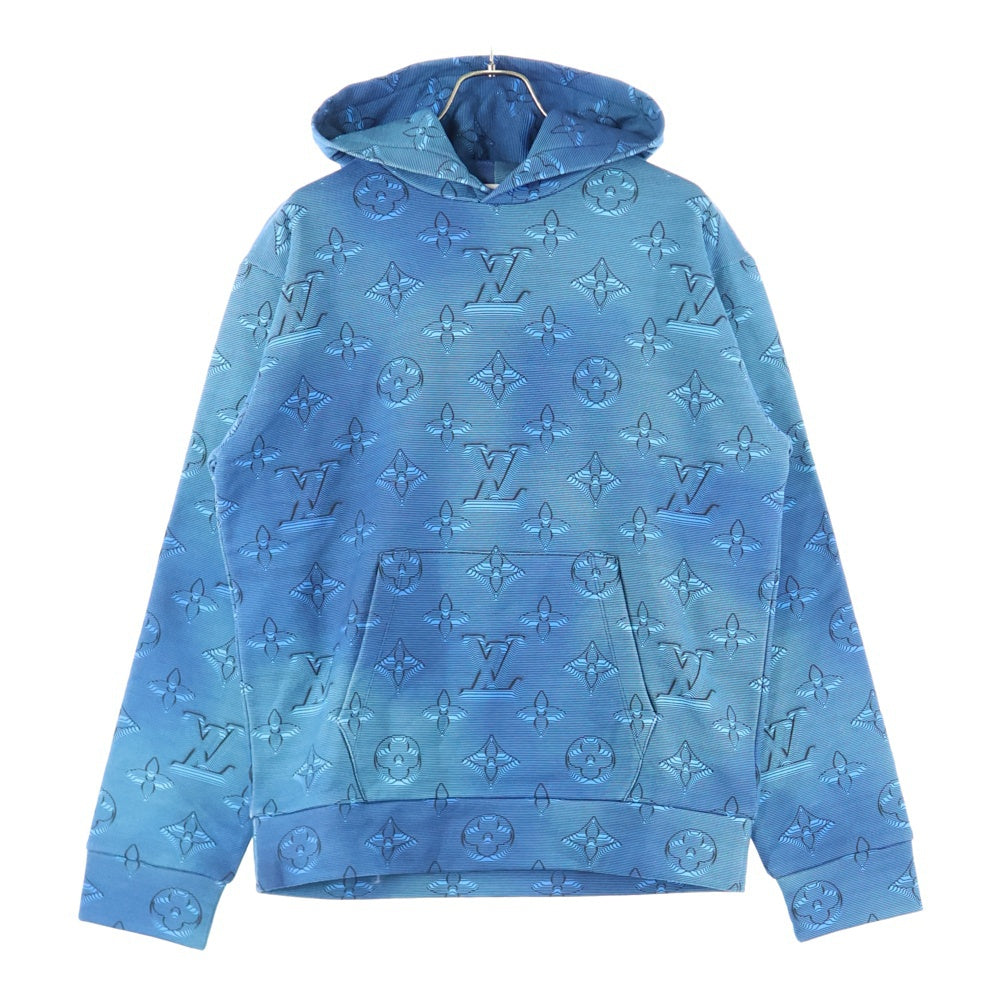 LOUIS VUITTON(ルイヴィトン) 22AW 3Dモノグラム総柄 フーディ プルオーバー スウェットパーカー ブルー RM222Q IHN HNY41W