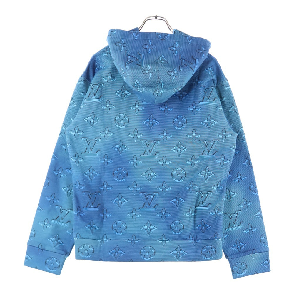 LOUIS VUITTON(ルイヴィトン) 22AW 3Dモノグラム総柄 フーディ プルオーバー スウェットパーカー ブルー RM222Q IHN HNY41W