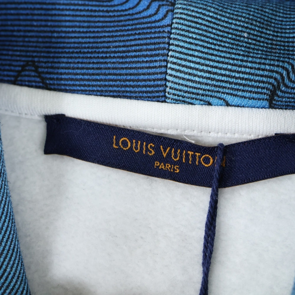 LOUIS VUITTON(ルイヴィトン) 22AW 3Dモノグラム総柄 フーディ プルオーバー スウェットパーカー ブルー RM222Q IHN HNY41W
