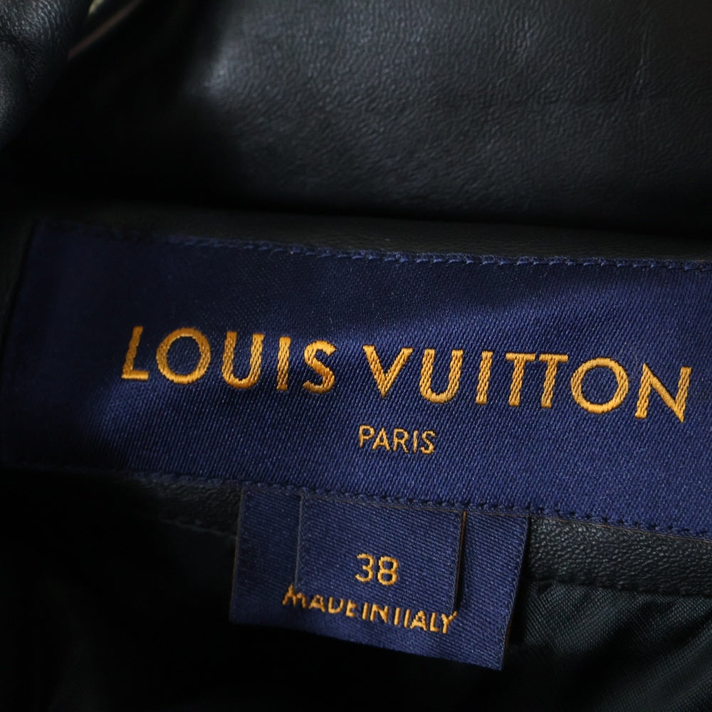 LOUIS VUITTON(ルイヴィトン) モノグラムエンボス レザーダウンジャケット ブラック レディース FHLC02NOH