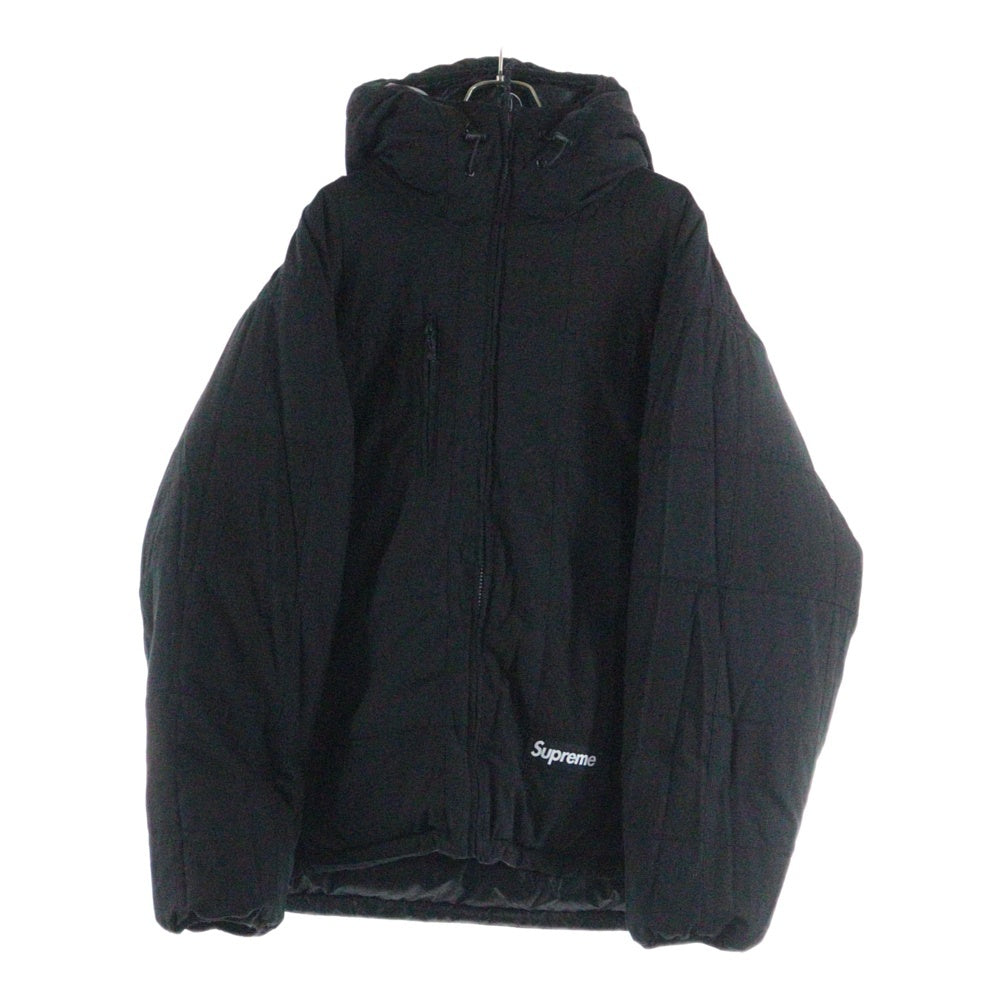 SUPREME(シュプリーム) 23SS Madras Reversible Windstopper Puffer Jacket パッチワーク プリマロフト リバーシブル フードジャケット ブラック