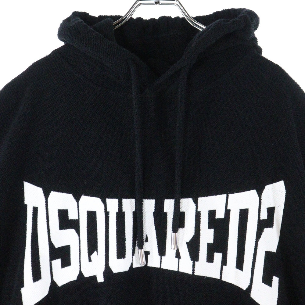 DSQUARED2(ディースクエアード) 20SS ノースリーブ フードパーカー フーディー フロントロゴ ブラック S7GU0378