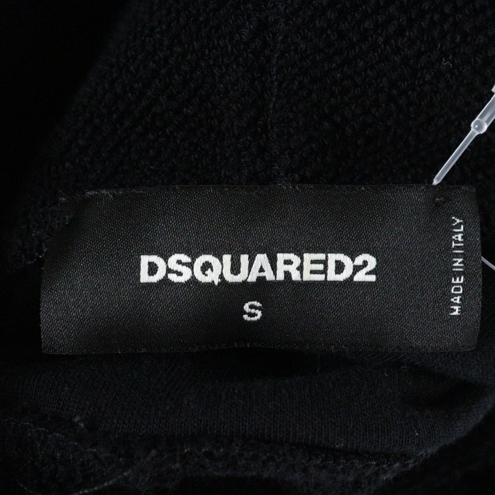DSQUARED2(ディースクエアード) 20SS ノースリーブ フードパーカー フーディー フロントロゴ ブラック S7GU0378
