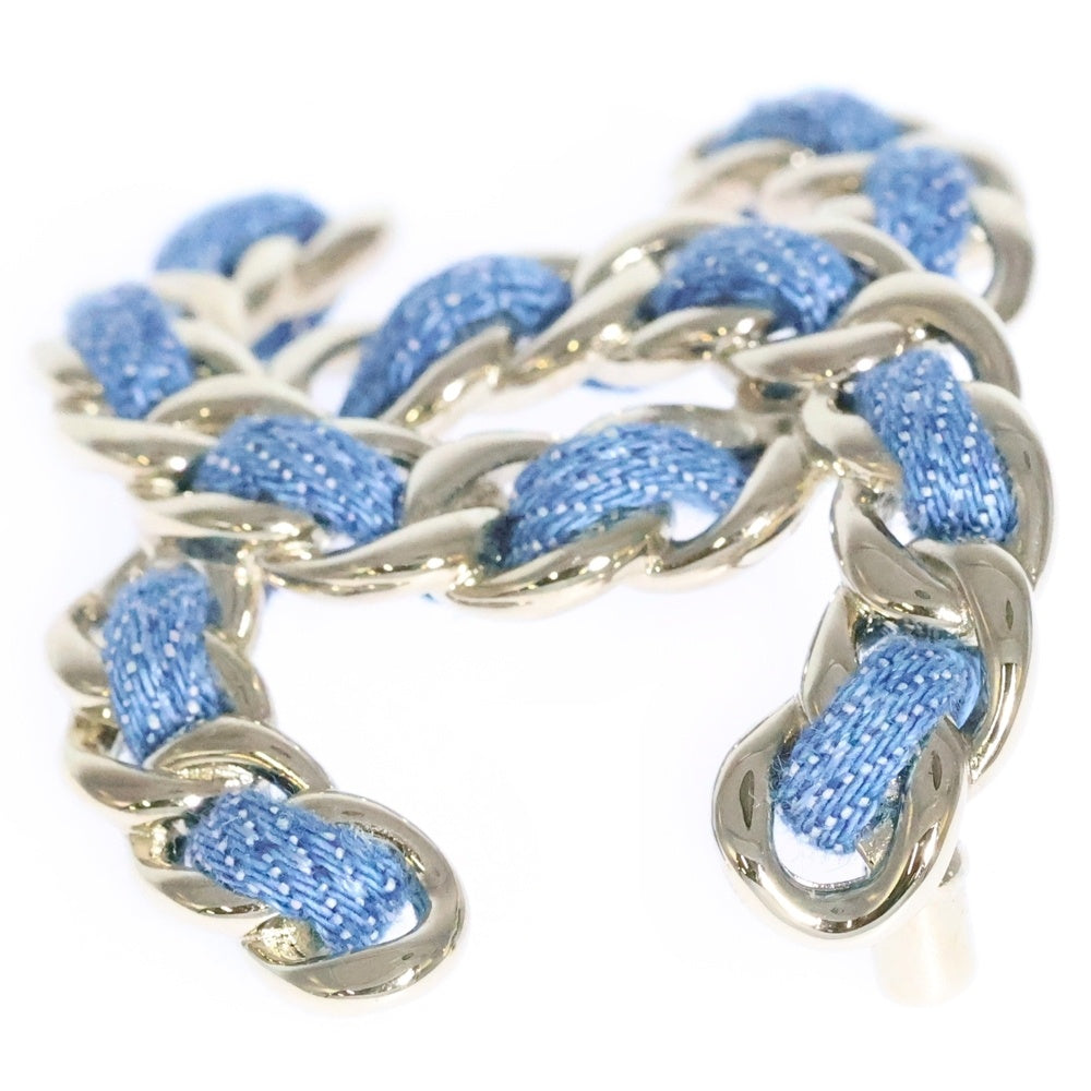 CHANEL(シャネル) ココマーク デニム ブローチ B25/P GP ブルー/ゴールド