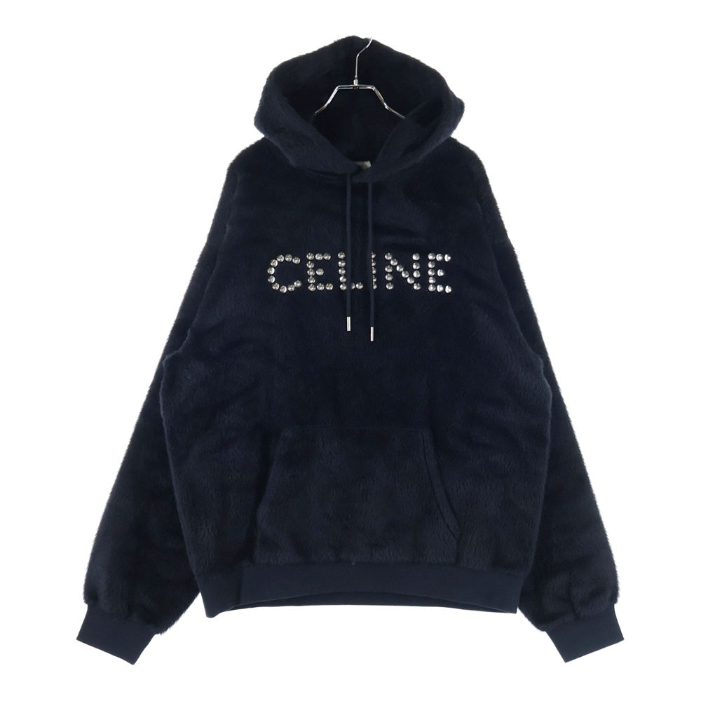 CELINE(セリーヌ) 22AW ロゴスタッズ アルパカ混 プルオーバーパーカー ブラック 2Y988925R
