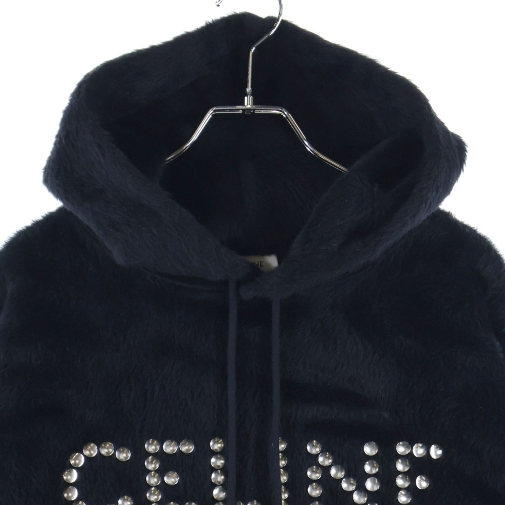 CELINE(セリーヌ) 22AW ロゴスタッズ アルパカ混 プルオーバーパーカー ブラック 2Y988925R