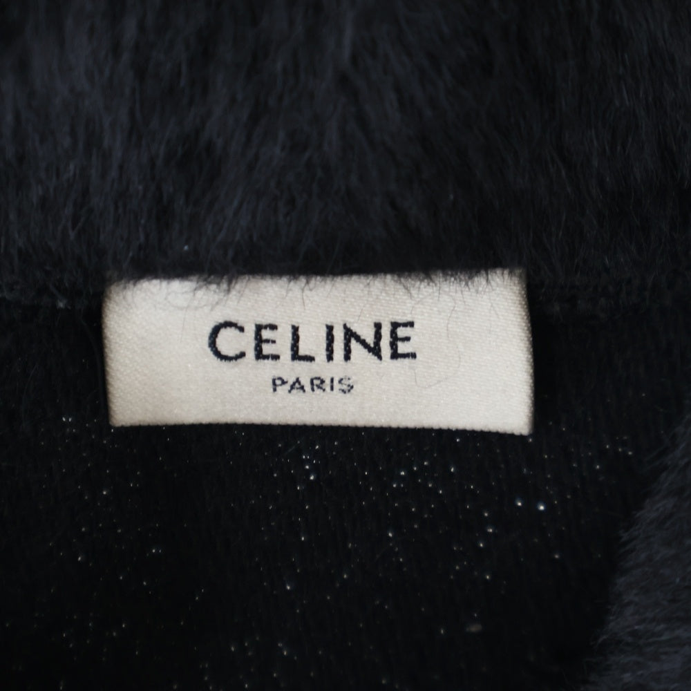 CELINE(セリーヌ) 22AW ロゴスタッズ アルパカ混 プルオーバーパーカー ブラック 2Y988925R