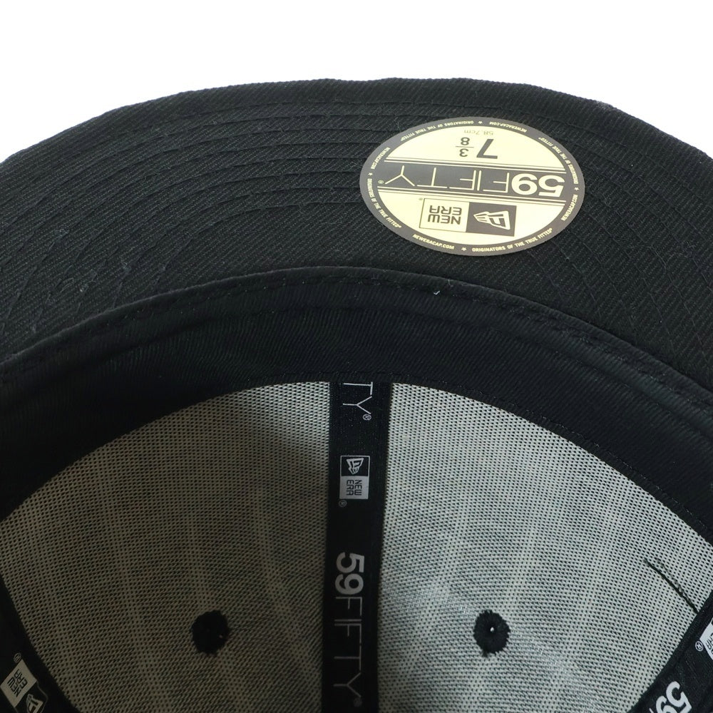 SUPREME(シュプリーム) 19SS×New Era Text Stripe ニューエラ テキストストライプ ボックスロゴ エンブロイダリー キャップ 帽子 ブラック