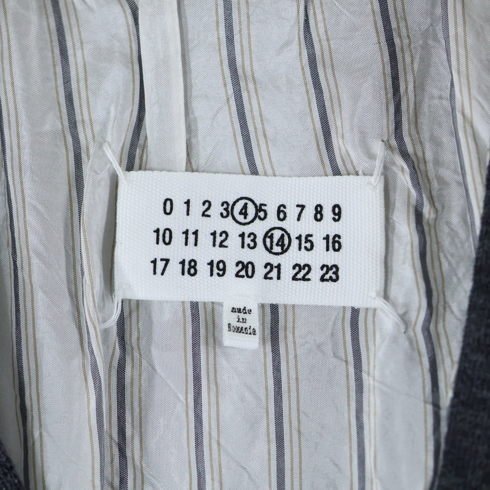 Maison Margiela 14(メゾンマルジェラ) 22AW レイヤードデザイン ストライプ ニットカーディガン グレー SI1HA0006