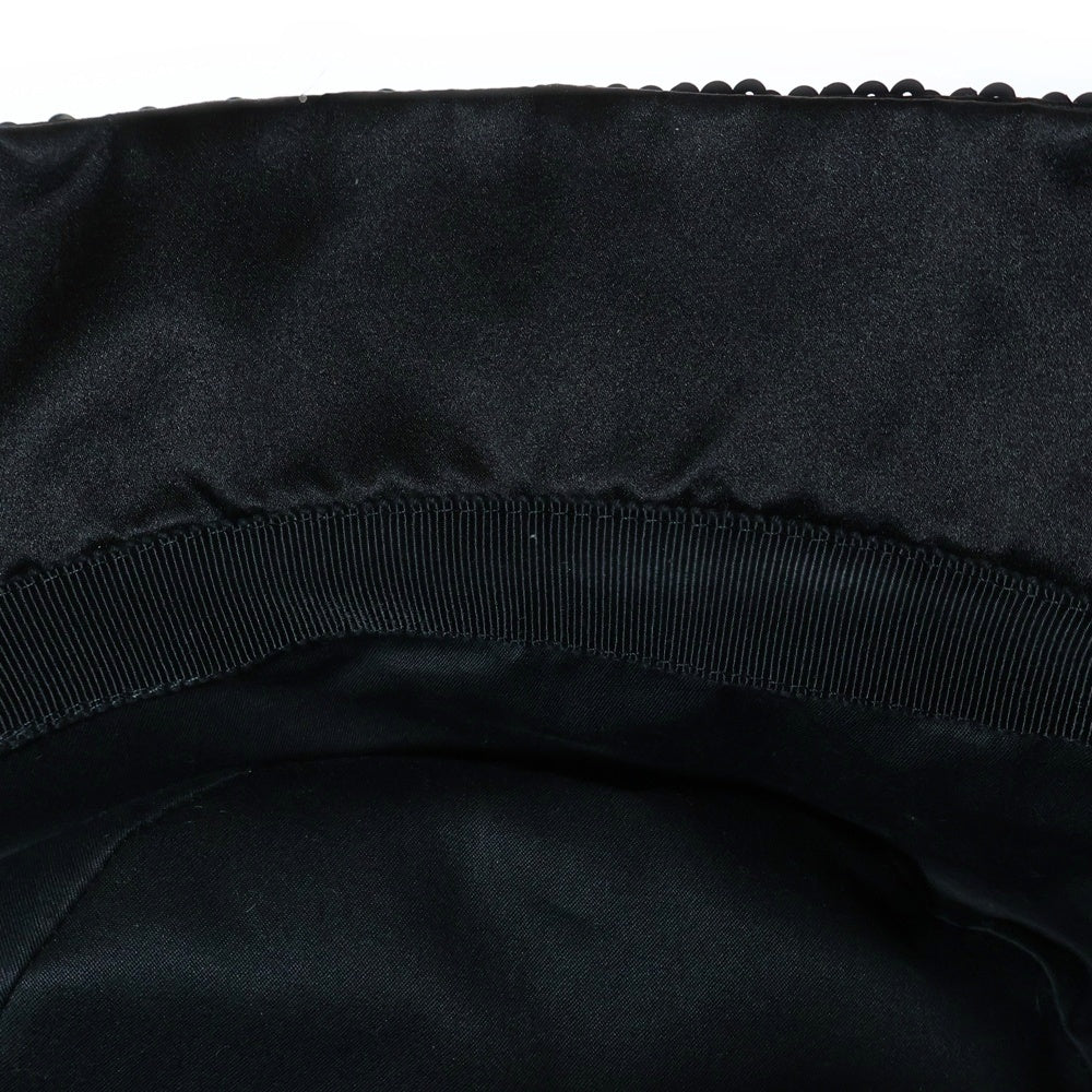 PRADA(プラダ) ロゴ スパンコール バケットハット 帽子 ブラック 1HC137