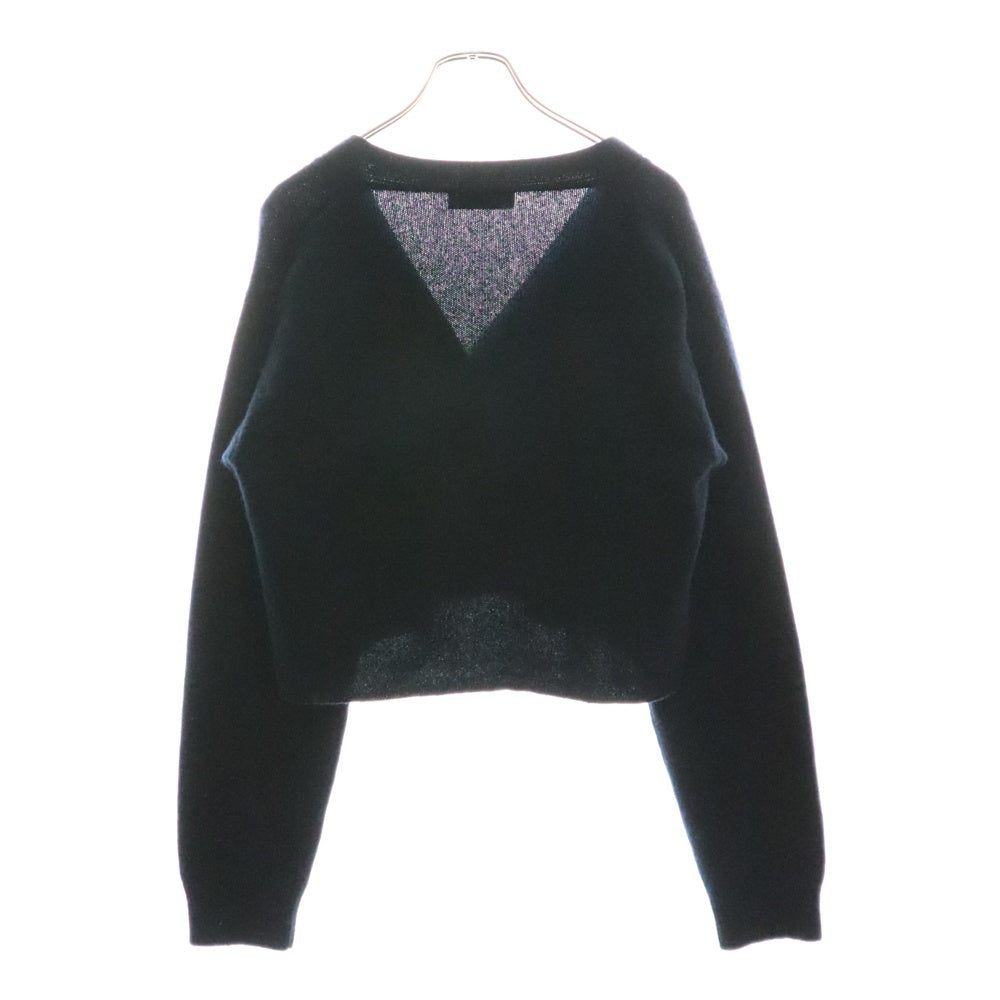 miumiu(ミュウミュウ) ロゴワッペン カシミヤカーディガン ニット ネイビー MMF865