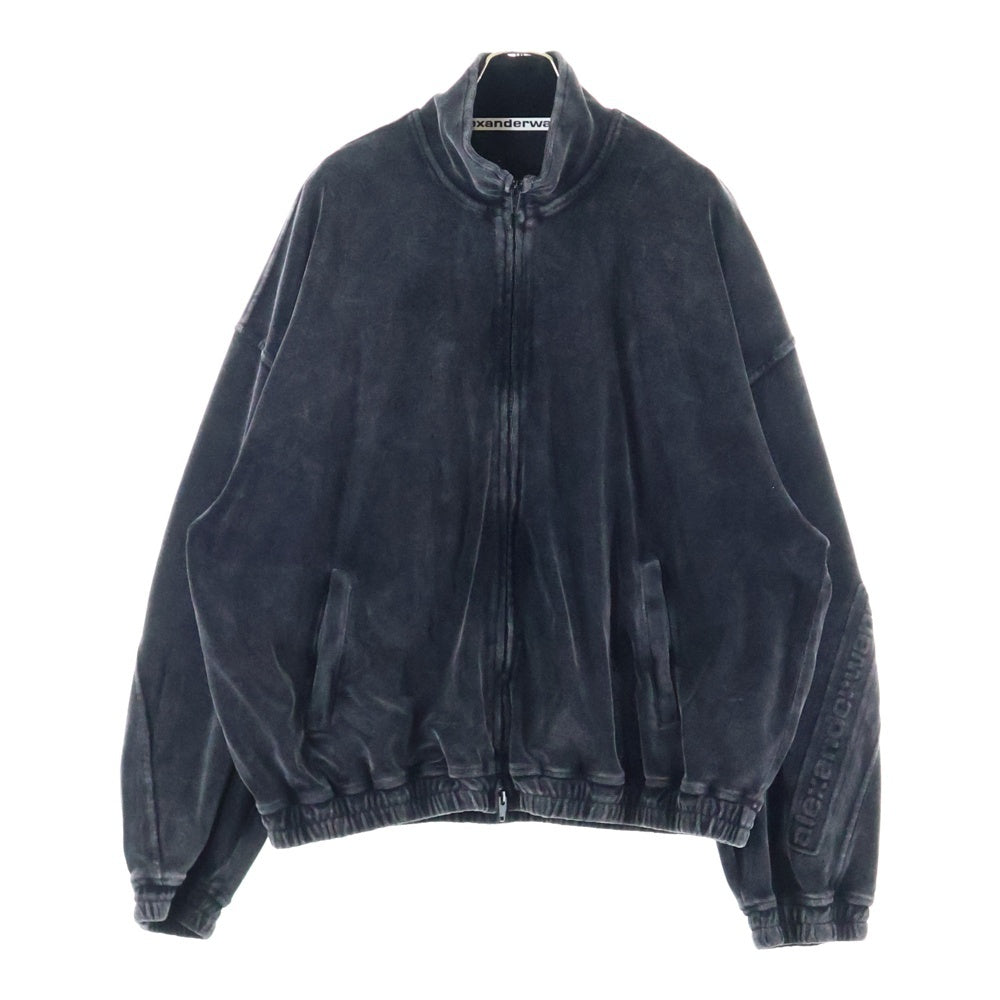 ALEXANDER WANG(アレキサンダーワン) Velour Track Zip up high neck Jaket ベロアジップアップハイネックトラックジャケット 6CC1242016 グレー