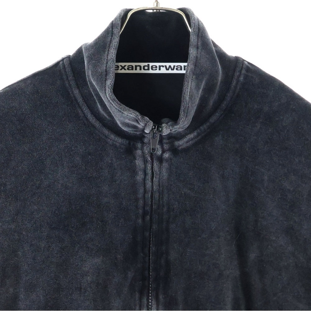 ALEXANDER WANG(アレキサンダーワン) Velour Track Zip up high neck Jaket ベロアジップアップハイネックトラックジャケット 6CC1242016 グレー