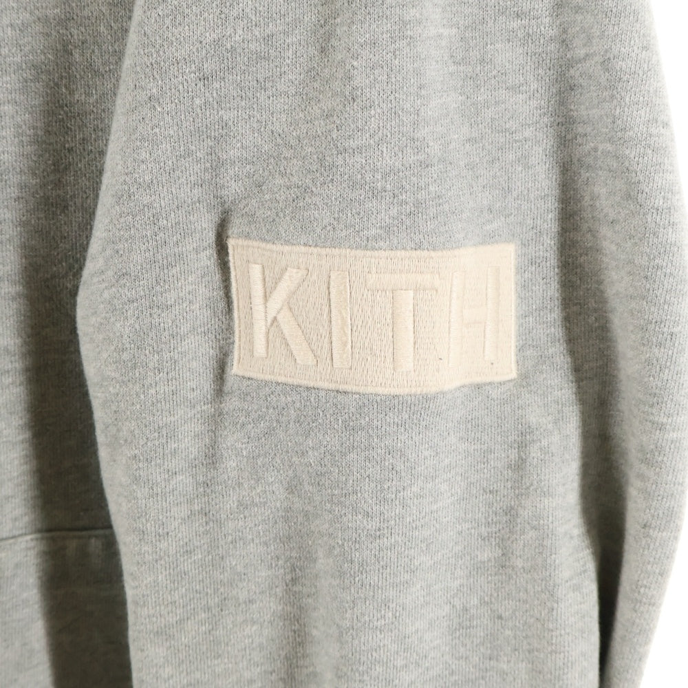 KITH(キス) WILLIAMS II HOODIE ワンポイントロゴ プルオーバーパーカー フーディー グレー KH2221
