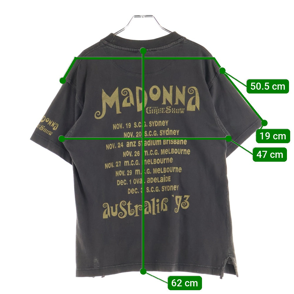 VINTAGE(ヴィンテージ) 90s MADONNA GIRLIE SHOW マドンナ ガーリー ショー プリント半袖Tシャツ カットソー ブラック