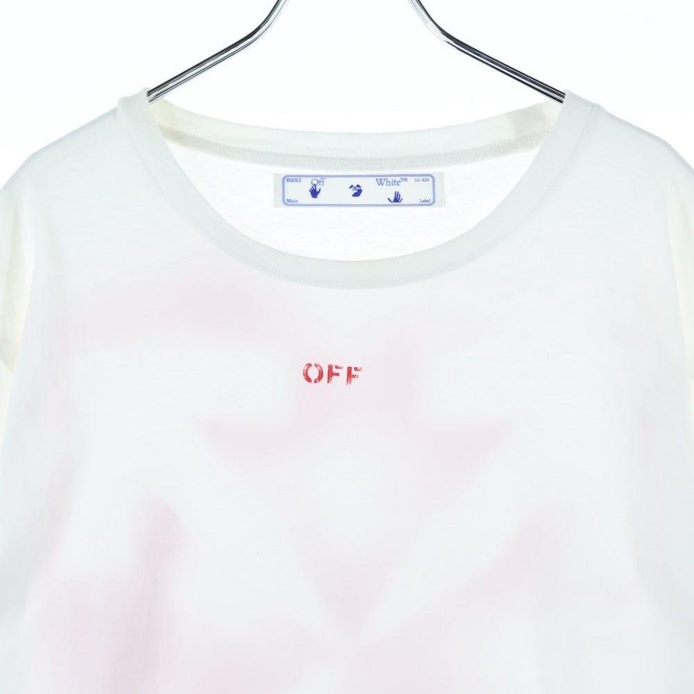 OFF-WHITE(オフホワイト) ARROWS L/S T-SHIRT バックプリント 長袖Tシャツカットソー ホワイト/オレンジ OMAB001E20JER004