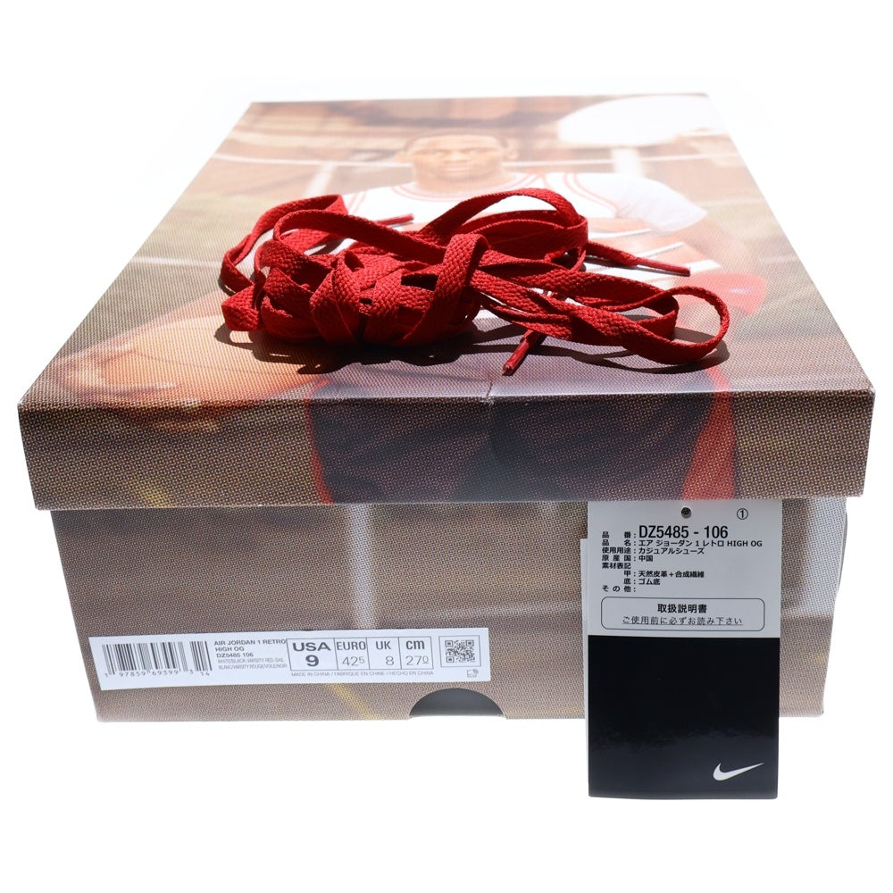 NIKE(ナイキ) AIR JORDAN 1 RETRO HIGH OG BLACK TOE REIMAGINED エアジョーダン1 レトロ OG ブラックトゥリイマジンド ハイカットスニーカー DZ5485-106 US9/27.0cm