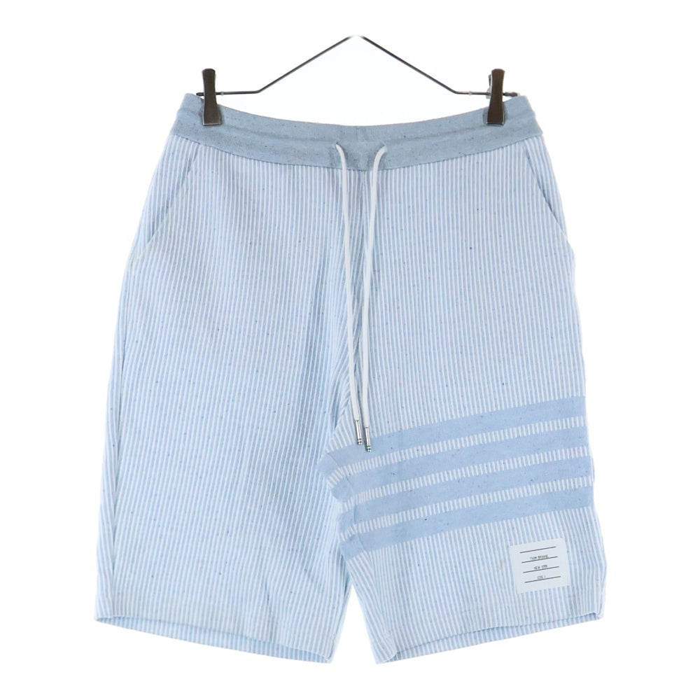 THOM BROWNE(トムブラウン) SILK FLECKED SWEATSHORTS ストライプ ハーフパンツ ショーツ ブルー MJQ200A-J0142-480