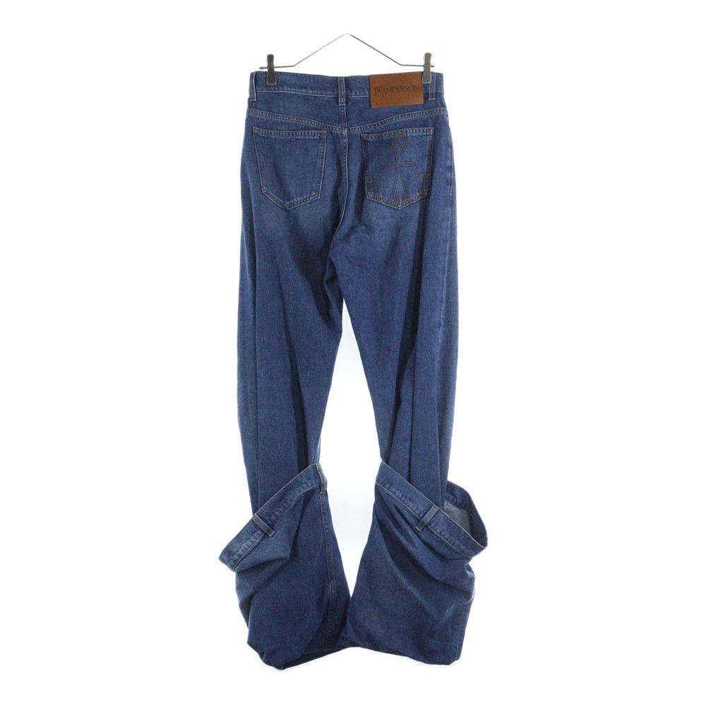 J.W.ANDERSON(ジェー ダブリュー アンダーソン) 23SS ダメージ加工 バケットパンツ ストレートデニムパンツ インディゴ DT0067PG1164804